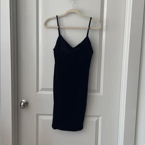 Black Velvet Bodycon Dress H&M Sz M